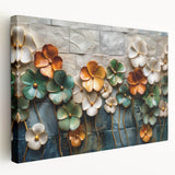 Glamorous Floral Wall Art in Green, Gold, and Earth Tones – Modern Decor