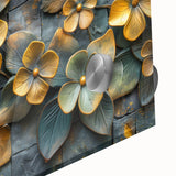 Glamorous Gold and Green Floral Wall Art – Luxury Nature-Inspired Decor