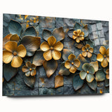 Glamorous Gold and Green Floral Wall Art – Luxury Nature-Inspired Decor