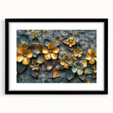 Glamorous Gold and Green Floral Wall Art – Luxury Nature-Inspired Decor