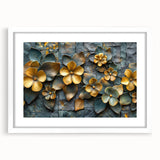 Glamorous Gold and Green Floral Wall Art – Luxury Nature-Inspired Decor