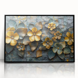Glamorous Gold and Green Floral Wall Art – Luxury Nature-Inspired Decor