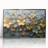 Glamorous Gold and Green Floral Wall Art – Luxury Nature-Inspired Decor