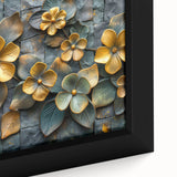 Glamorous Gold and Green Floral Wall Art – Luxury Nature-Inspired Decor