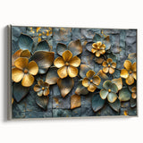 Glamorous Gold and Green Floral Wall Art – Luxury Nature-Inspired Decor