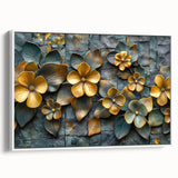 Glamorous Gold and Green Floral Wall Art – Luxury Nature-Inspired Decor