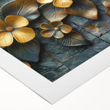 Glamorous Gold and Green Floral Wall Art – Luxury Nature-Inspired Decor