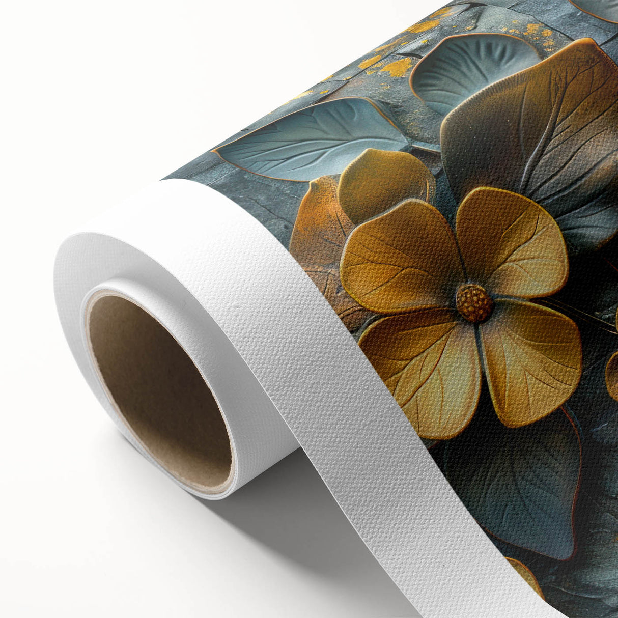 Glamorous Gold and Green Floral Wall Art – Luxury Nature-Inspired Decor