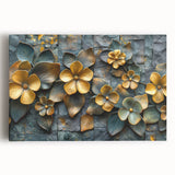 Glamorous Gold and Green Floral Wall Art – Luxury Nature-Inspired Decor