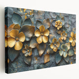 Glamorous Gold and Green Floral Wall Art – Luxury Nature-Inspired Decor