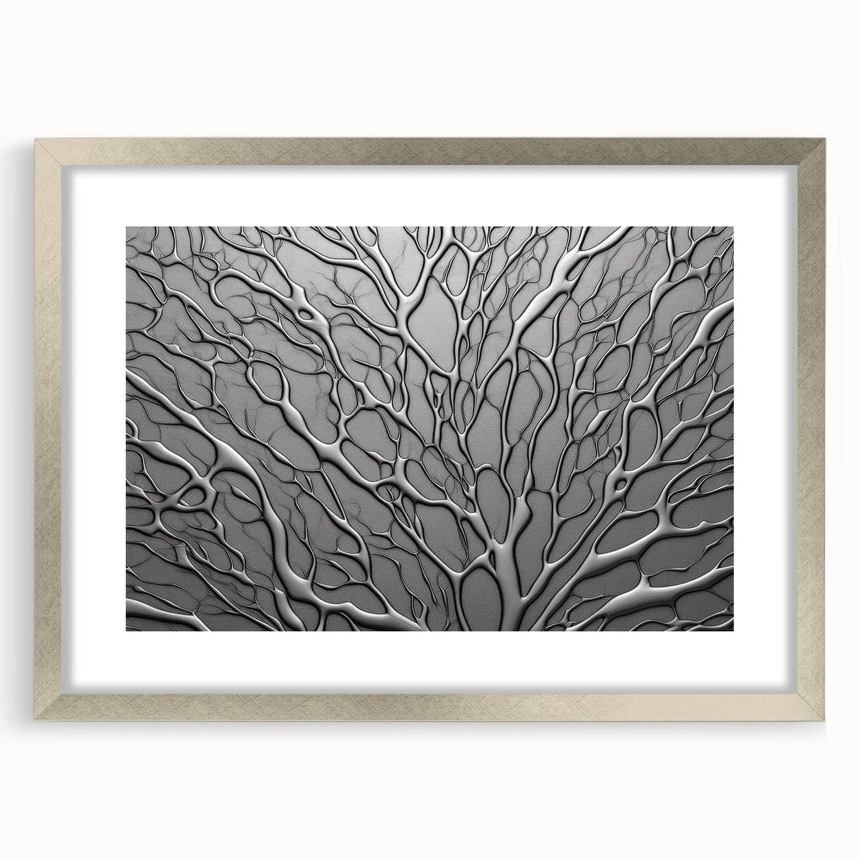 Modern Silver Tree Branch Wall Art – Glamorous Nature-Inspired Decor