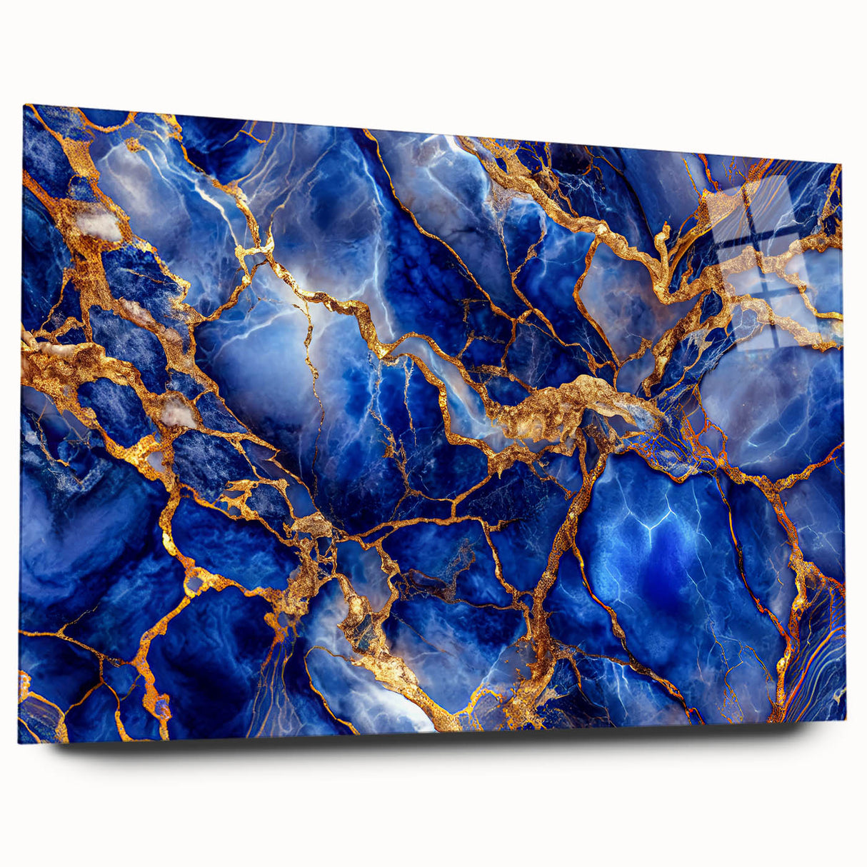 Luxurious Blue & Gold Marble Art – Elegant Glam Wall Art for Modern Spaces