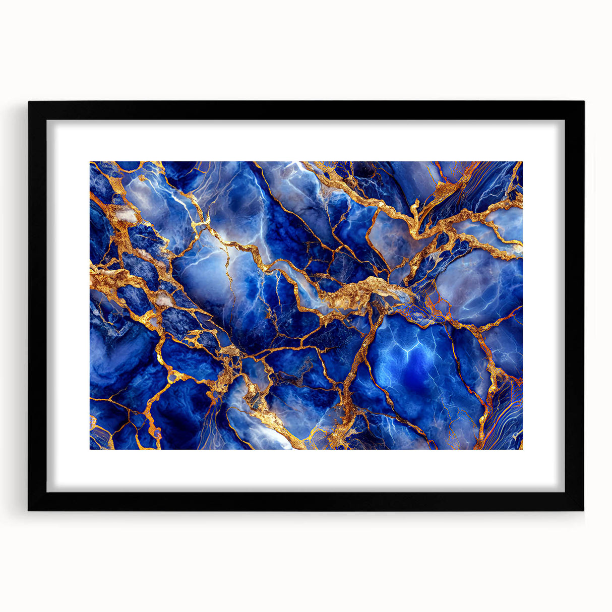 Luxurious Blue & Gold Marble Art – Elegant Glam Wall Art for Modern Spaces