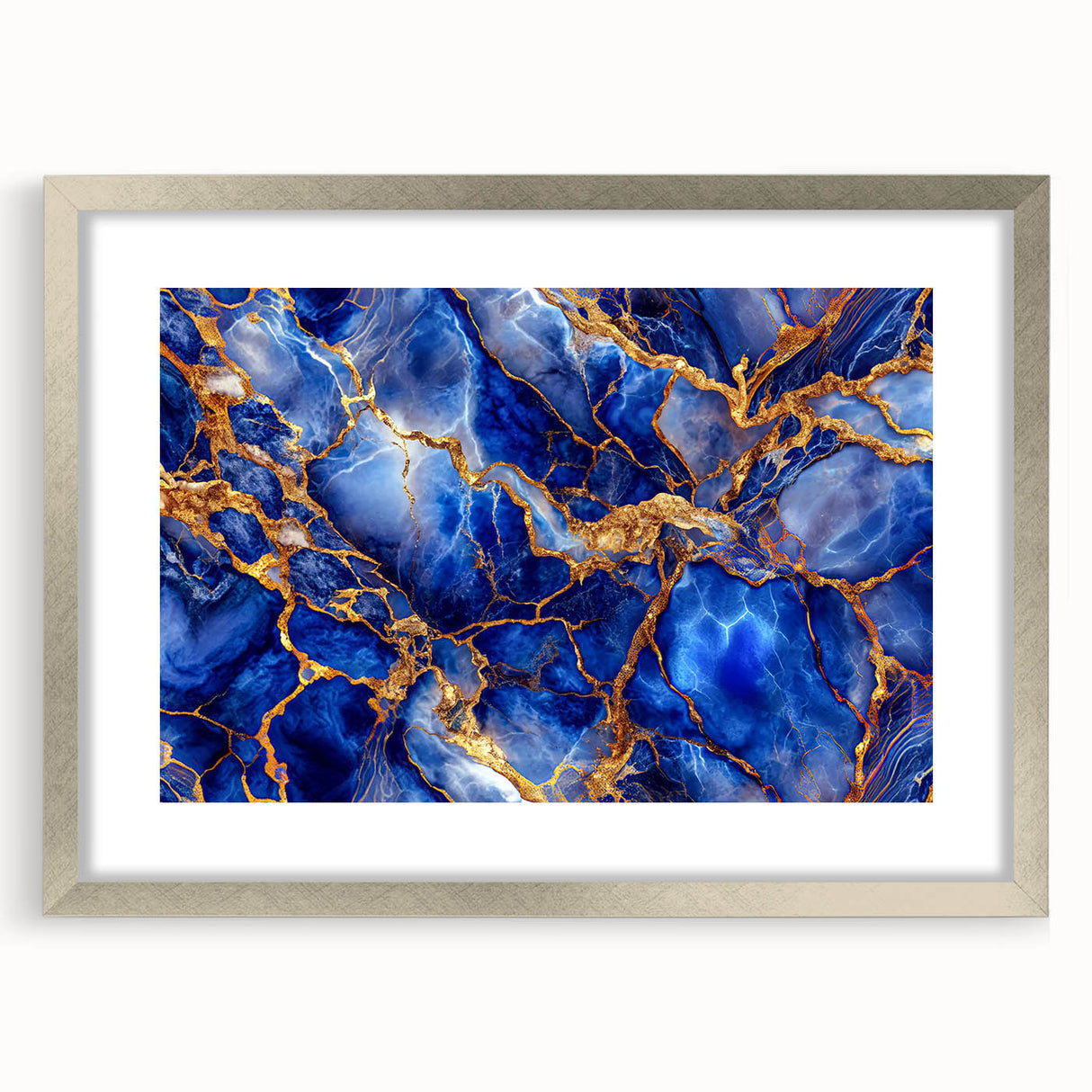 Luxurious Blue & Gold Marble Art – Elegant Glam Wall Art for Modern Spaces