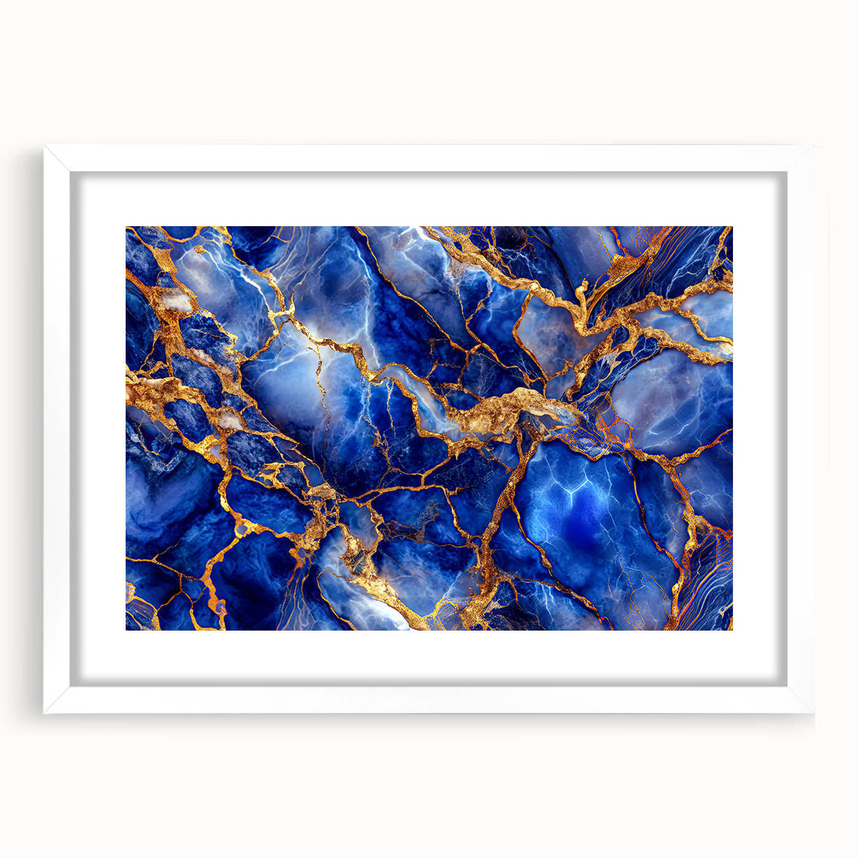 Luxurious Blue & Gold Marble Art – Elegant Glam Wall Art for Modern Spaces
