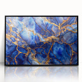 Luxurious Blue & Gold Marble Art – Elegant Glam Wall Art for Modern Spaces