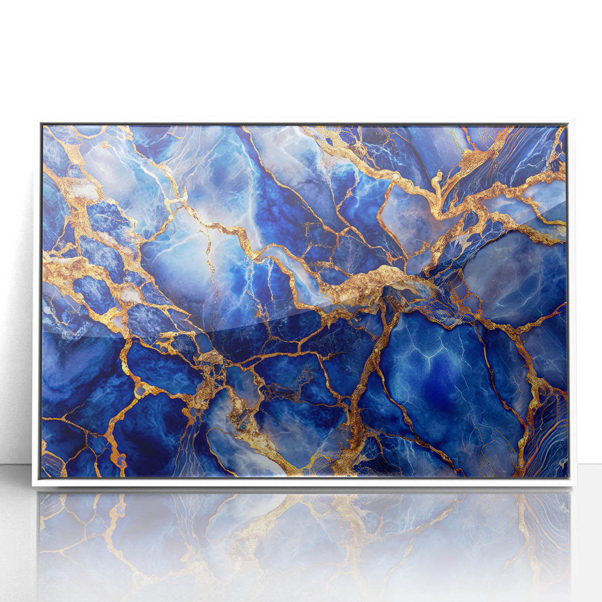 Luxurious Blue & Gold Marble Art – Elegant Glam Wall Art for Modern Spaces