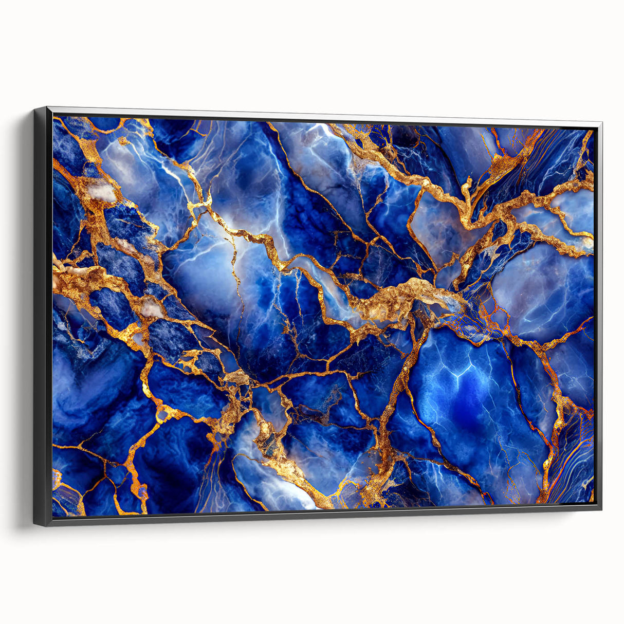 Luxurious Blue & Gold Marble Art – Elegant Glam Wall Art for Modern Spaces