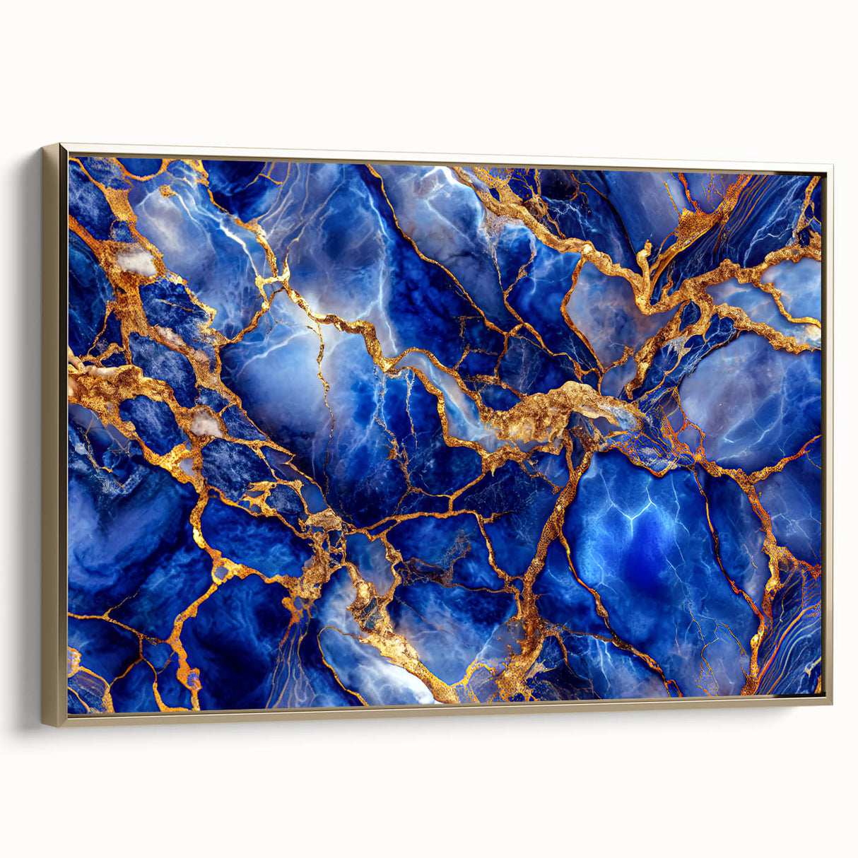 Luxurious Blue & Gold Marble Art – Elegant Glam Wall Art for Modern Spaces