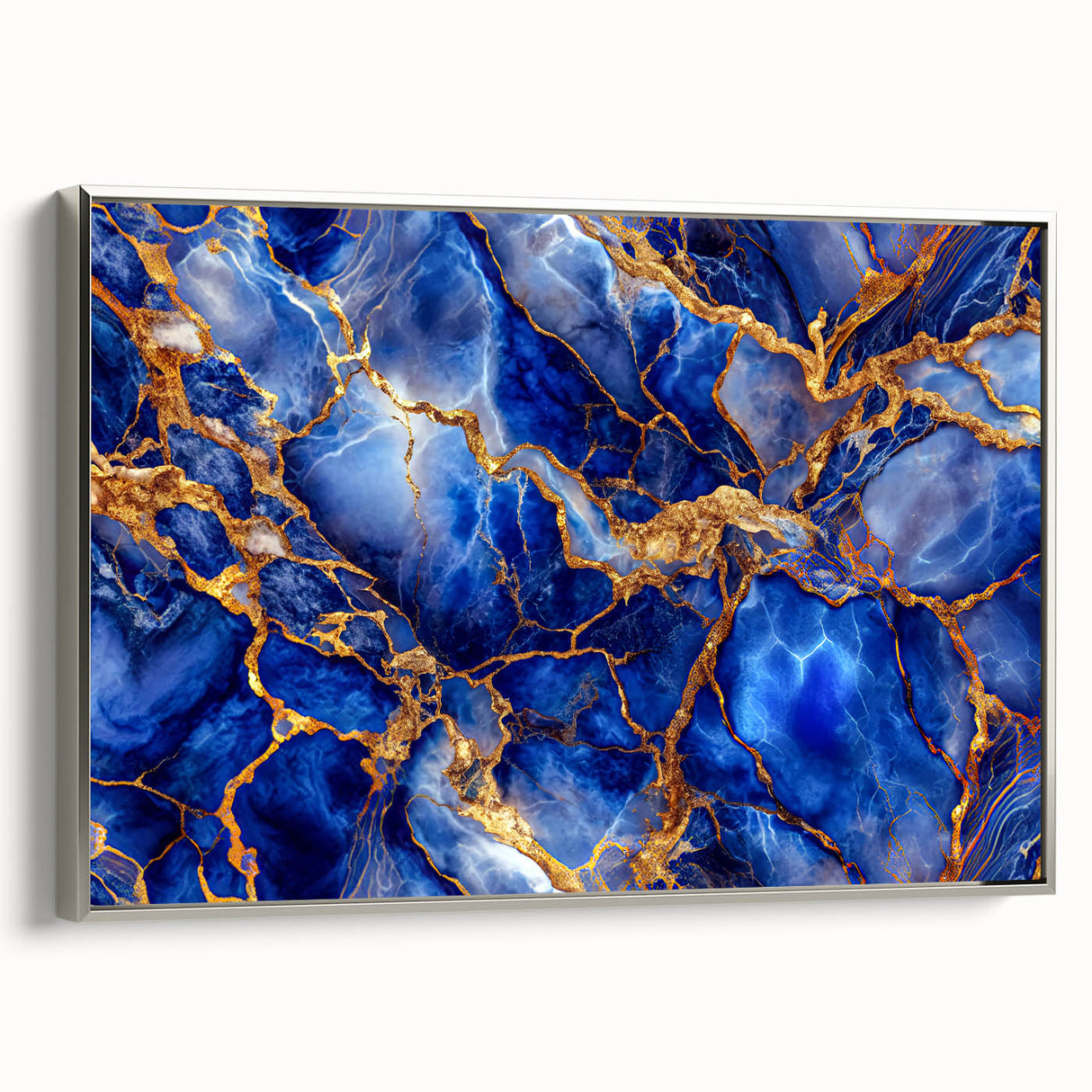 Luxurious Blue & Gold Marble Art – Elegant Glam Wall Art for Modern Spaces