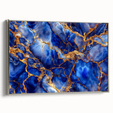 Luxurious Blue & Gold Marble Art – Elegant Glam Wall Art for Modern Spaces