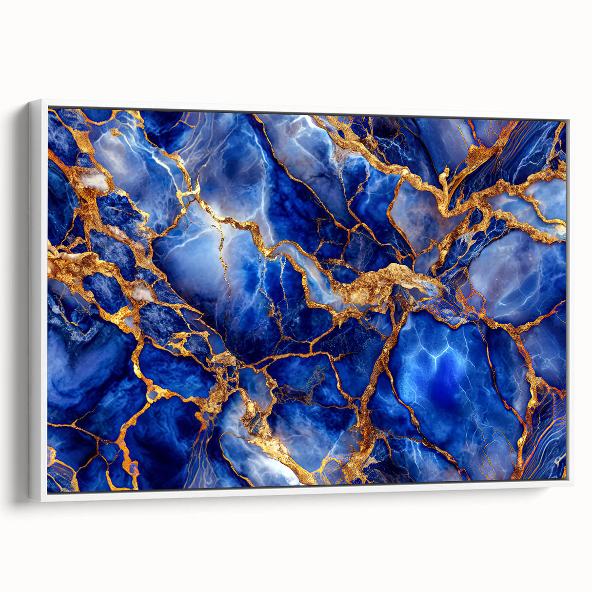 Luxurious Blue & Gold Marble Art – Elegant Glam Wall Art for Modern Spaces