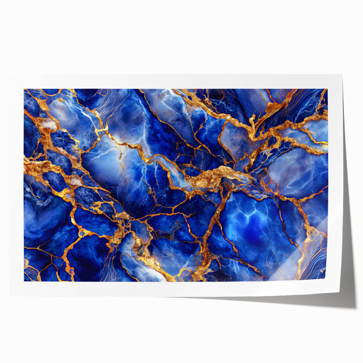 Luxurious Blue & Gold Marble Art – Elegant Glam Wall Art for Modern Spaces