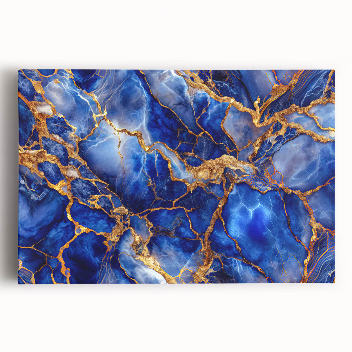 Luxurious Blue & Gold Marble Art – Elegant Glam Wall Art for Modern Spaces