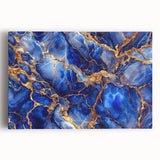 Luxurious Blue & Gold Marble Art – Elegant Glam Wall Art for Modern Spaces
