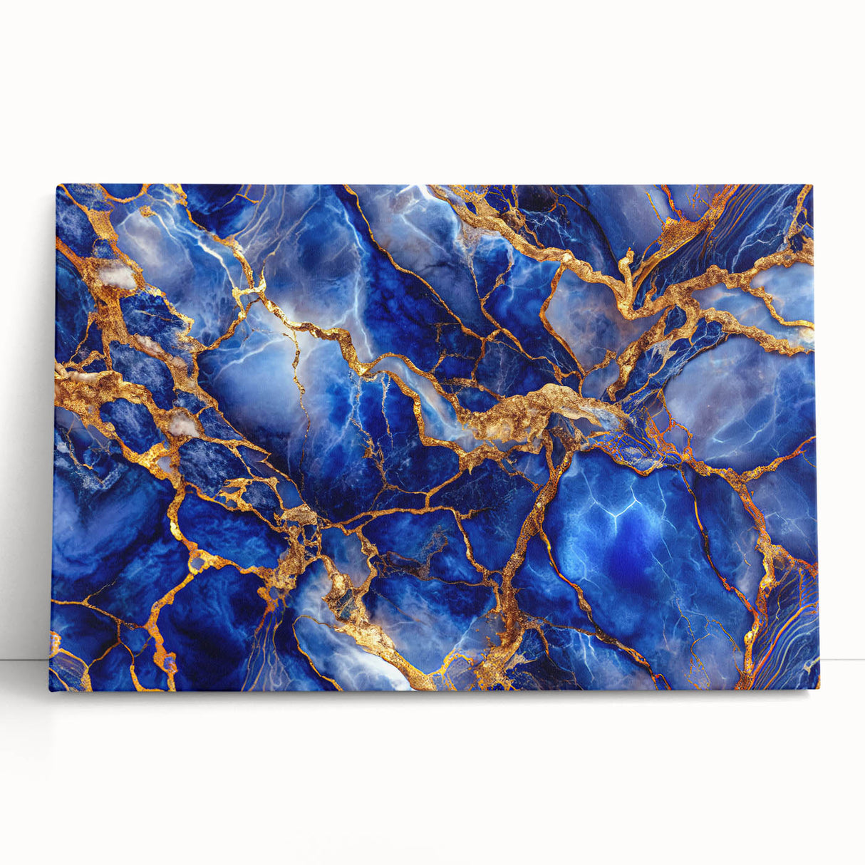 Luxurious Blue & Gold Marble Art – Elegant Glam Wall Art for Modern Spaces