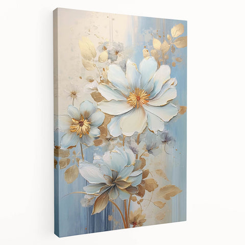 Chic Floral Glam Wall Art - Sophisticated Luxury Decor for Elegant Homes