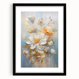 Luxurious Floral Glam Wall Art - Elegant Gold Accents for Chic Homes