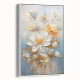 Luxurious Floral Glam Wall Art - Elegant Gold Accents for Chic Homes