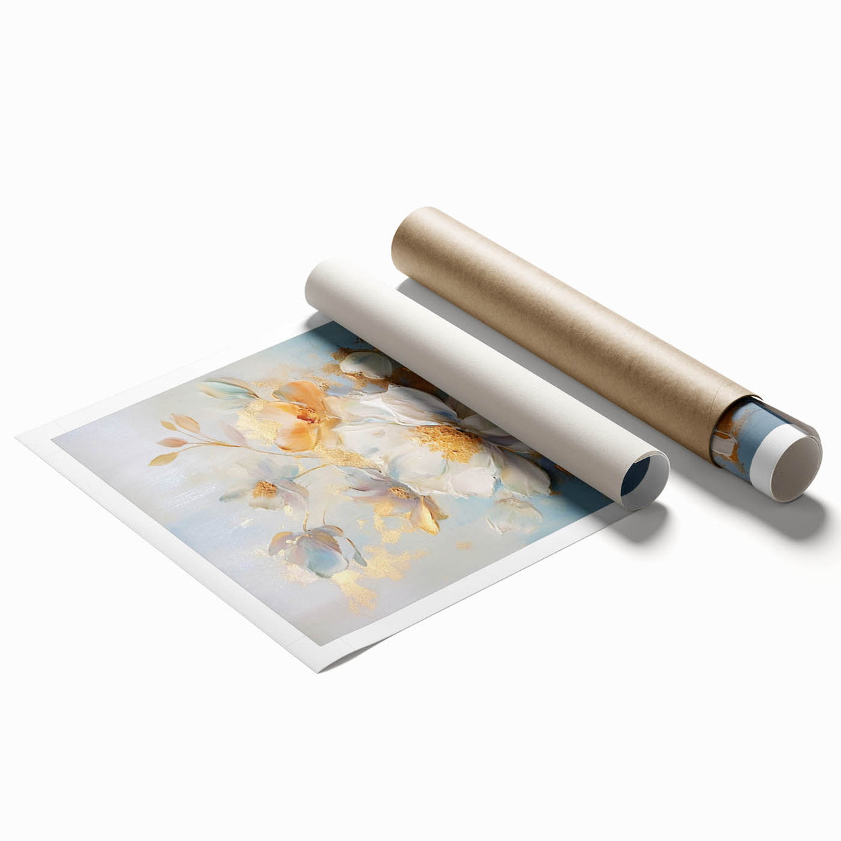 Luxurious Floral Glam Wall Art - Elegant Gold Accents for Chic Homes