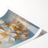 Luxurious Floral Glam Wall Art - Elegant Gold Accents for Chic Homes