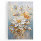 Luxurious Floral Glam Wall Art - Elegant Gold Accents for Chic Homes