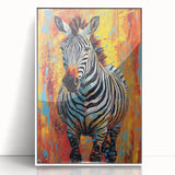 Bold Zebra Glam Wall Art - Vibrant Chic Decor for Modern Interiors