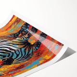 Bold Zebra Glam Wall Art - Vibrant Chic Decor for Modern Interiors