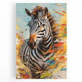 Dynamic Zebra Glam Wall Art - Bold and Vibrant Decor for Modern Homes