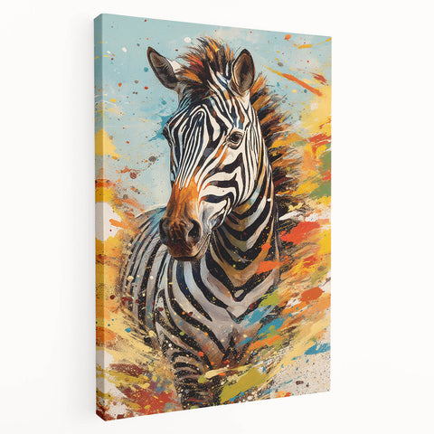 Dynamic Zebra Glam Wall Art - Bold and Vibrant Decor for Modern Homes