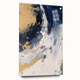 Abstract Navy and Gold Glam Wall Art - Chic Decor for Modern Homes
