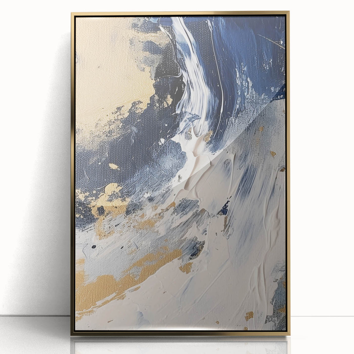 Abstract Navy and Gold Glam Wall Art - Chic Decor for Modern Homes