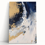 Abstract Navy and Gold Glam Wall Art - Chic Decor for Modern Homes