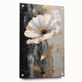 Elegant Floral Glam Wall Art - Chic Black and Gold Decor for Interiors