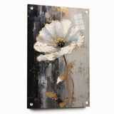Elegant Floral Glam Wall Art - Chic Black and Gold Decor for Interiors