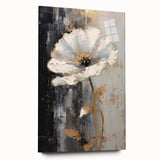 Elegant Floral Glam Wall Art - Chic Black and Gold Decor for Interiors