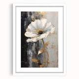 Elegant Floral Glam Wall Art - Chic Black and Gold Decor for Interiors