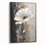 Elegant Floral Glam Wall Art - Chic Black and Gold Decor for Interiors