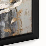 Elegant Floral Glam Wall Art - Chic Black and Gold Decor for Interiors