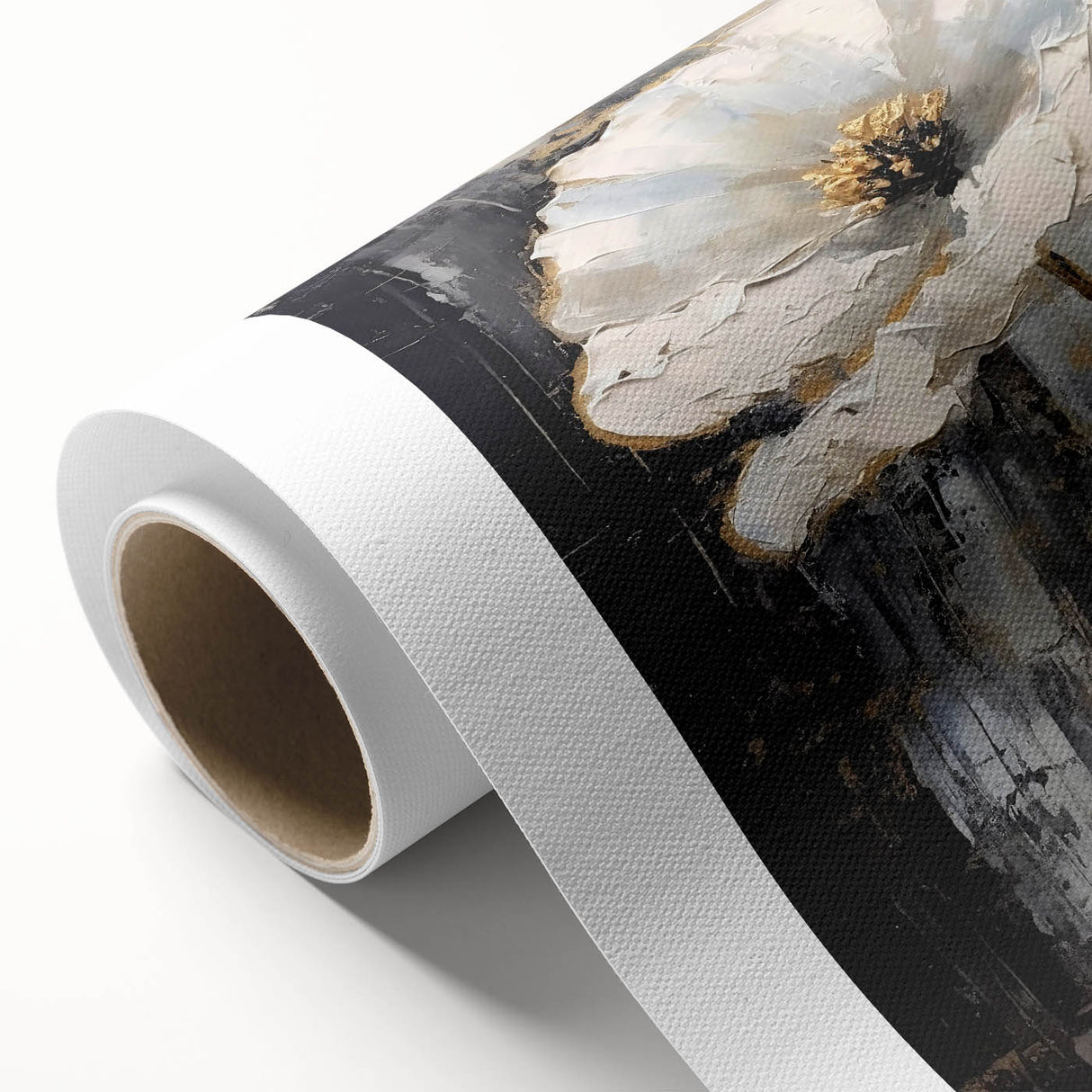 Elegant Floral Glam Wall Art - Chic Black and Gold Decor for Interiors